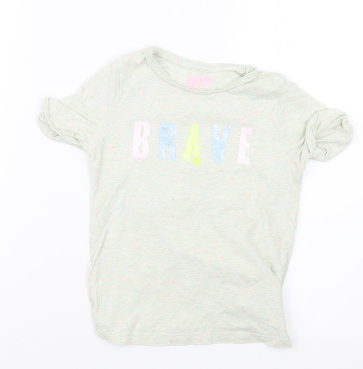 F&F Girls Green Basic T-Shirt Size 6-7 Years