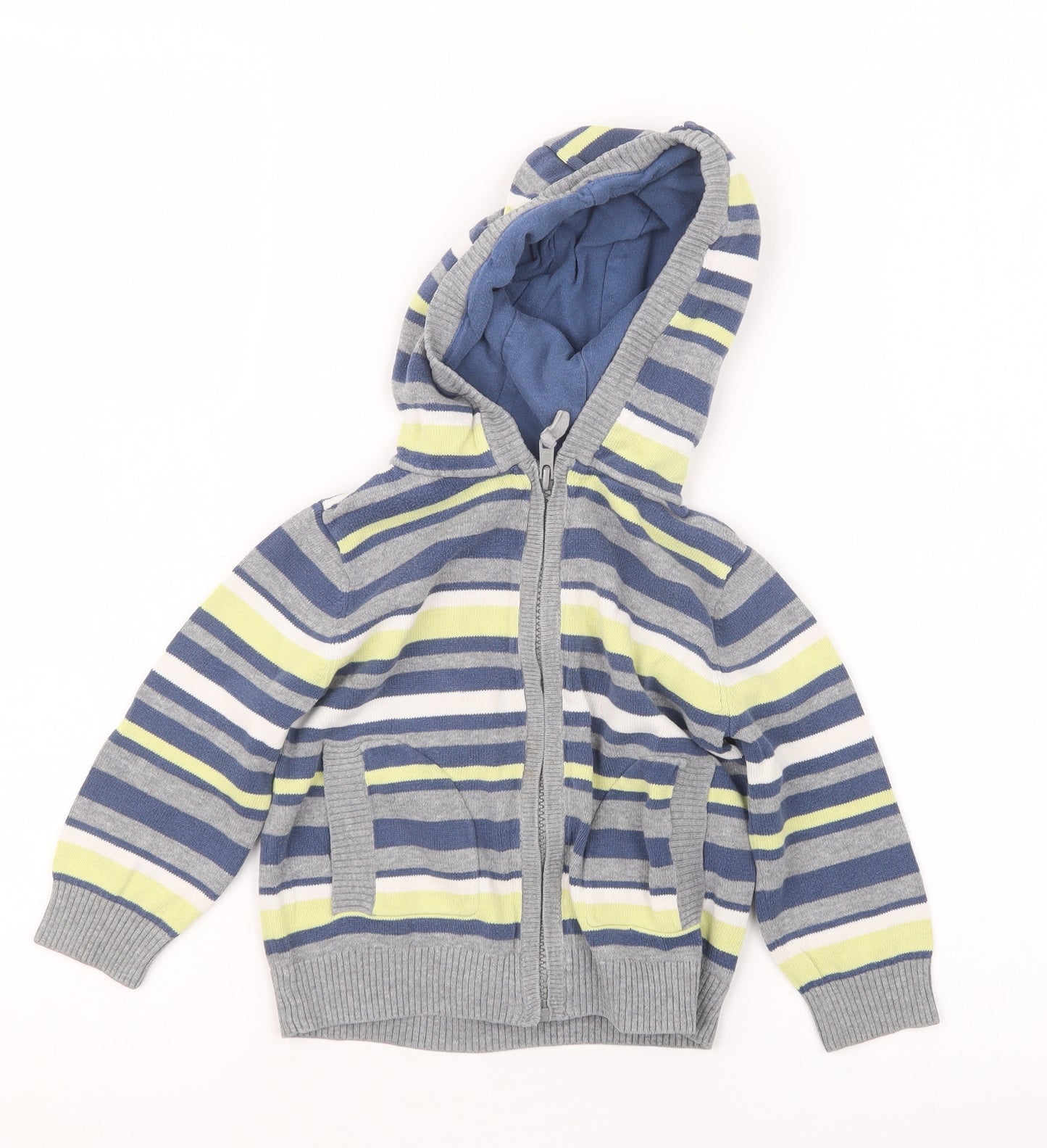 TU Boys Grey Striped Knit Jacket  Size 18-24 Months