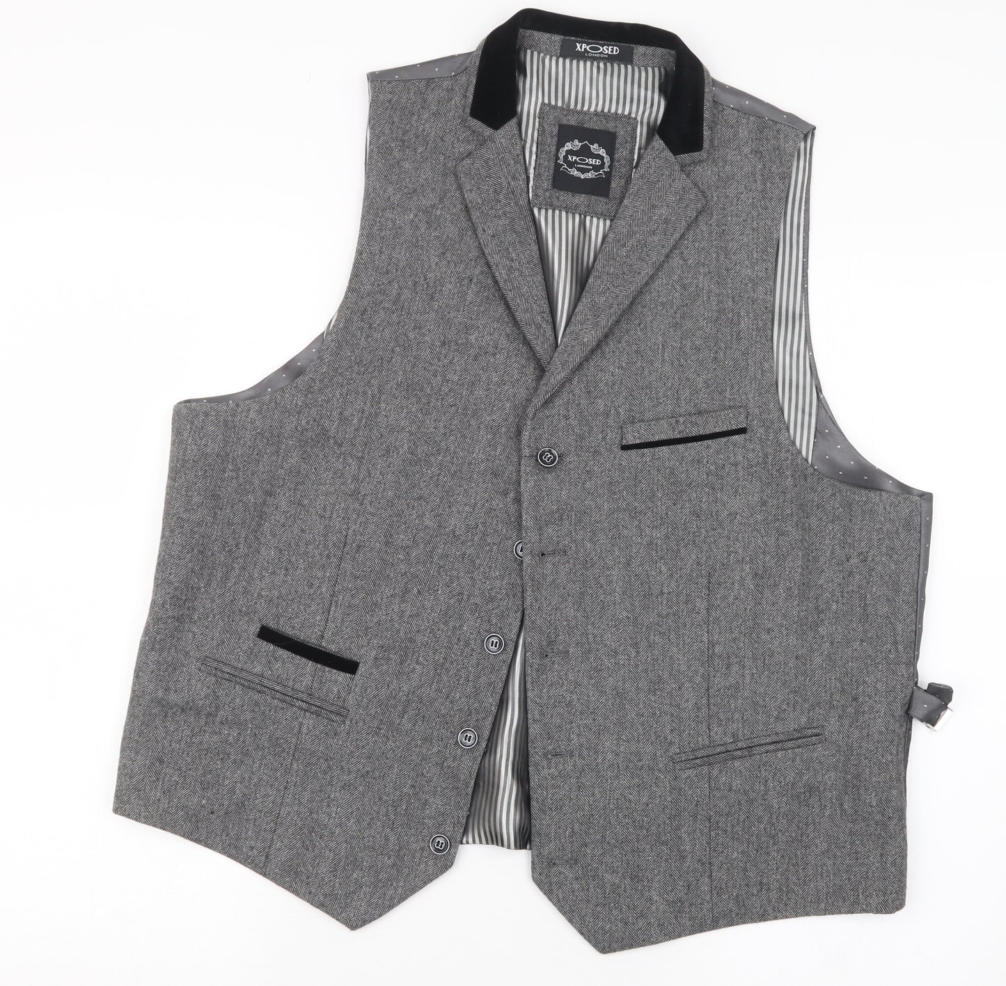 Xposed London Mens Grey   Jacket Waistcoat Size XL