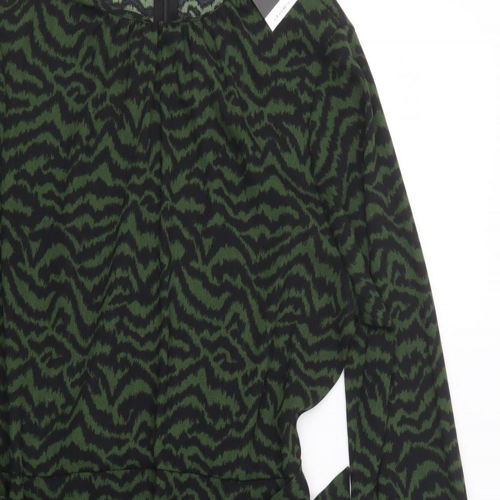 Dorothy Perkins Womens Green Geometric  A-Line  Size 12