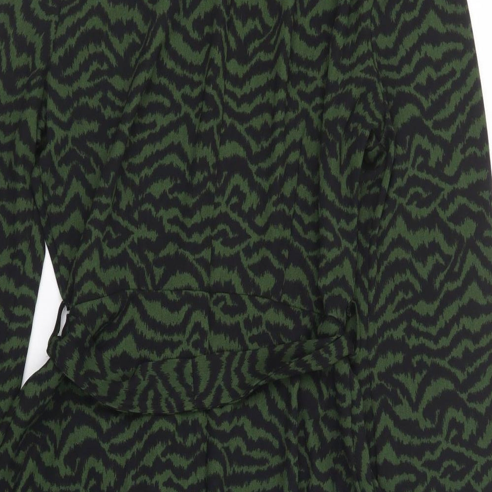 Dorothy Perkins Womens Green Geometric  A-Line  Size 12