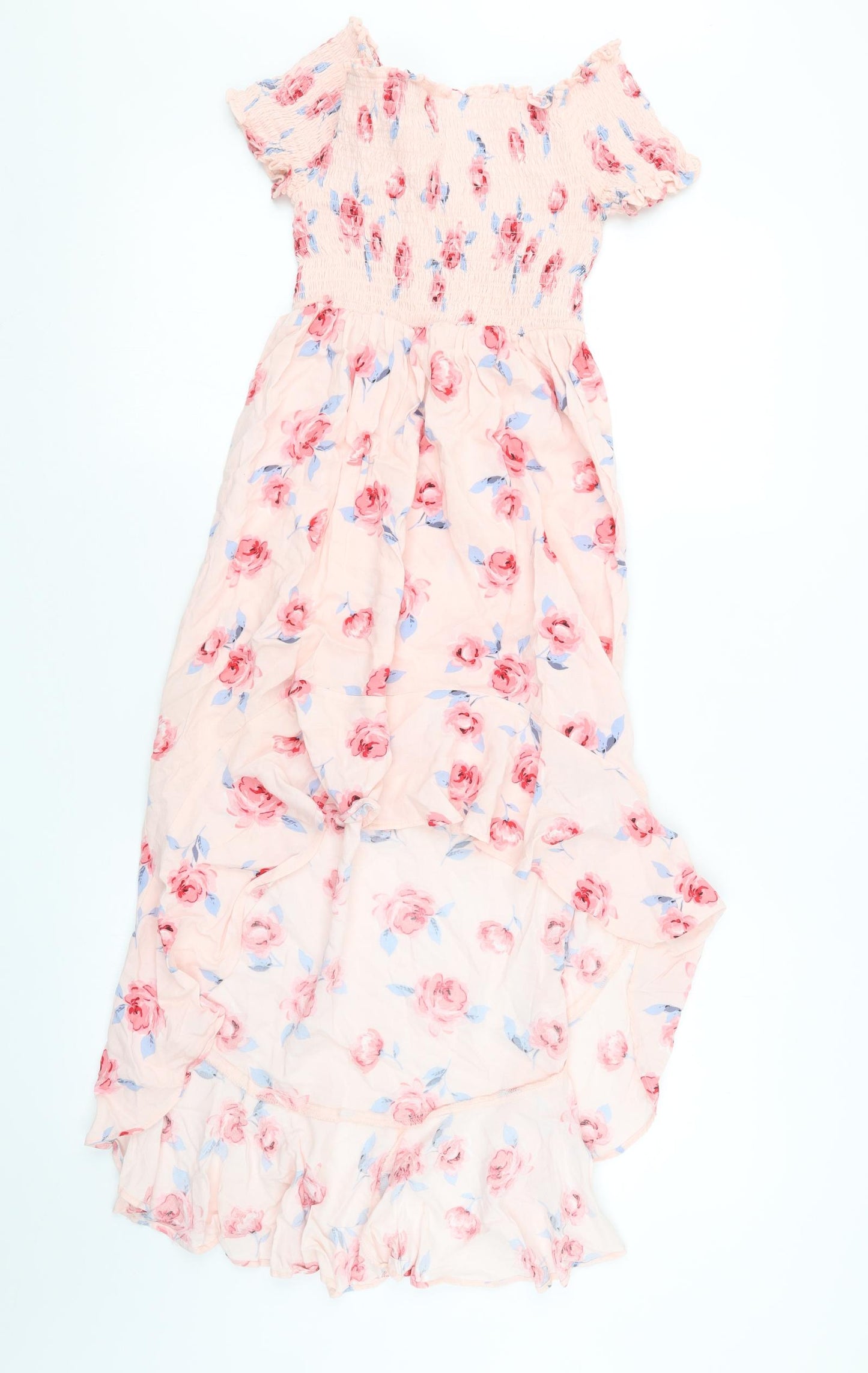 New Look Girls Pink Floral  Shirt Dress  Size 10 Years
