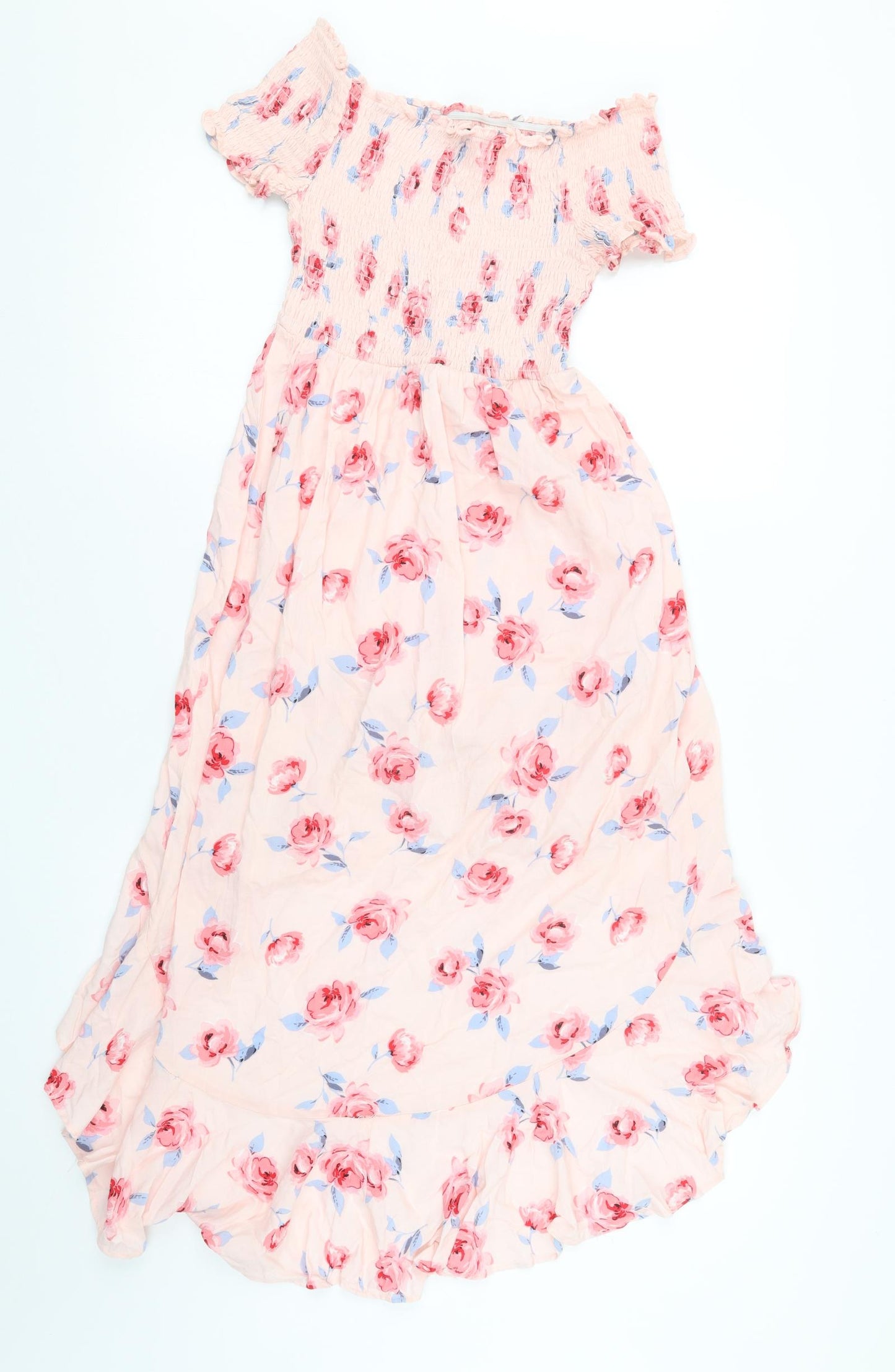 New Look Girls Pink Floral  Shirt Dress  Size 10 Years