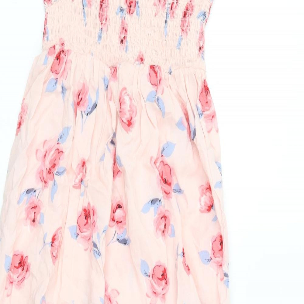 New Look Girls Pink Floral  Shirt Dress  Size 10 Years