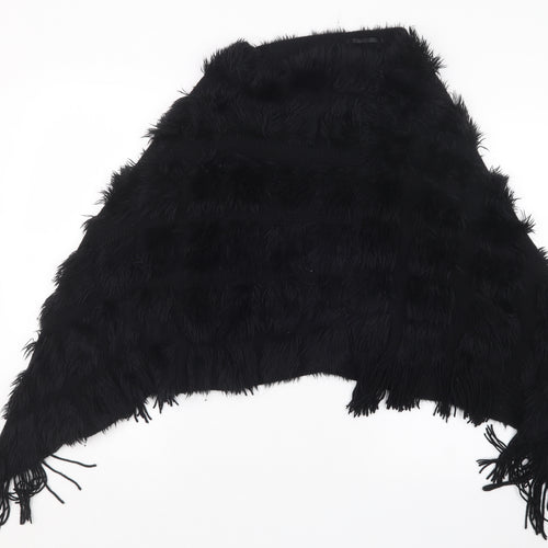 Debenhams Womens Black  Knit Cape Jumper One Size