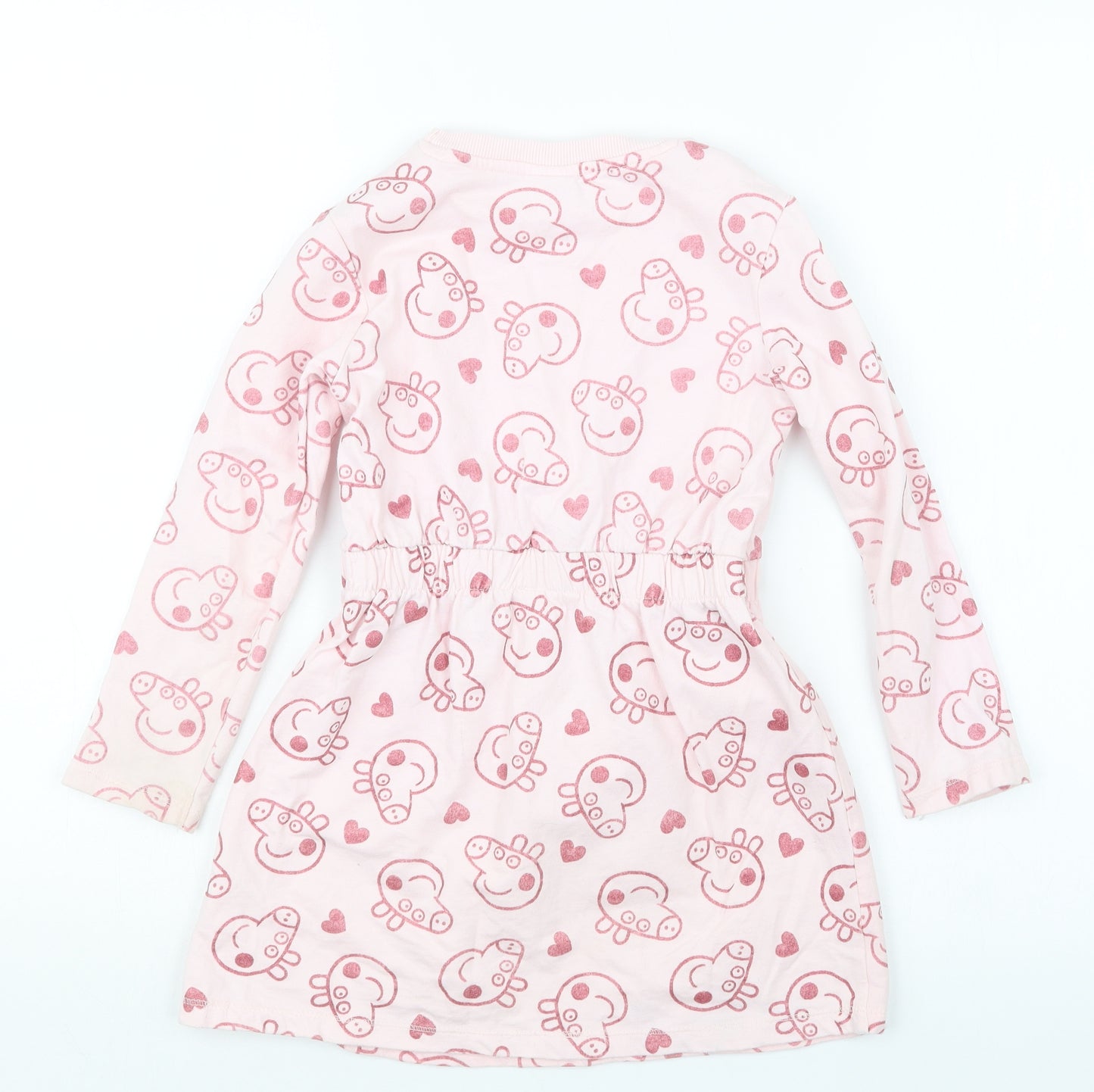George Girls Pink Geometric  T-Shirt Dress  Size 5-6 Years  - Peppa Pig