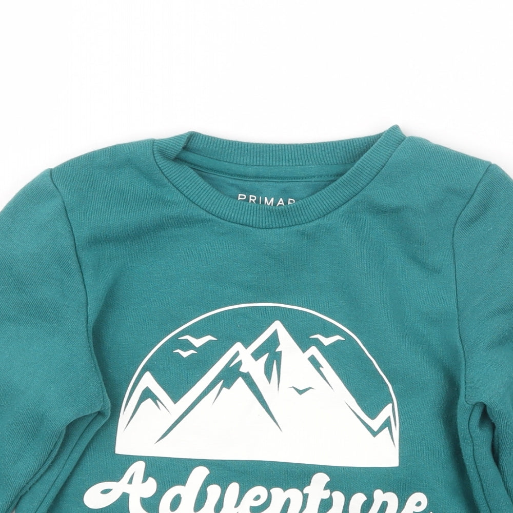 Primark Boys Green   Pullover Jumper Size 3-4 Years