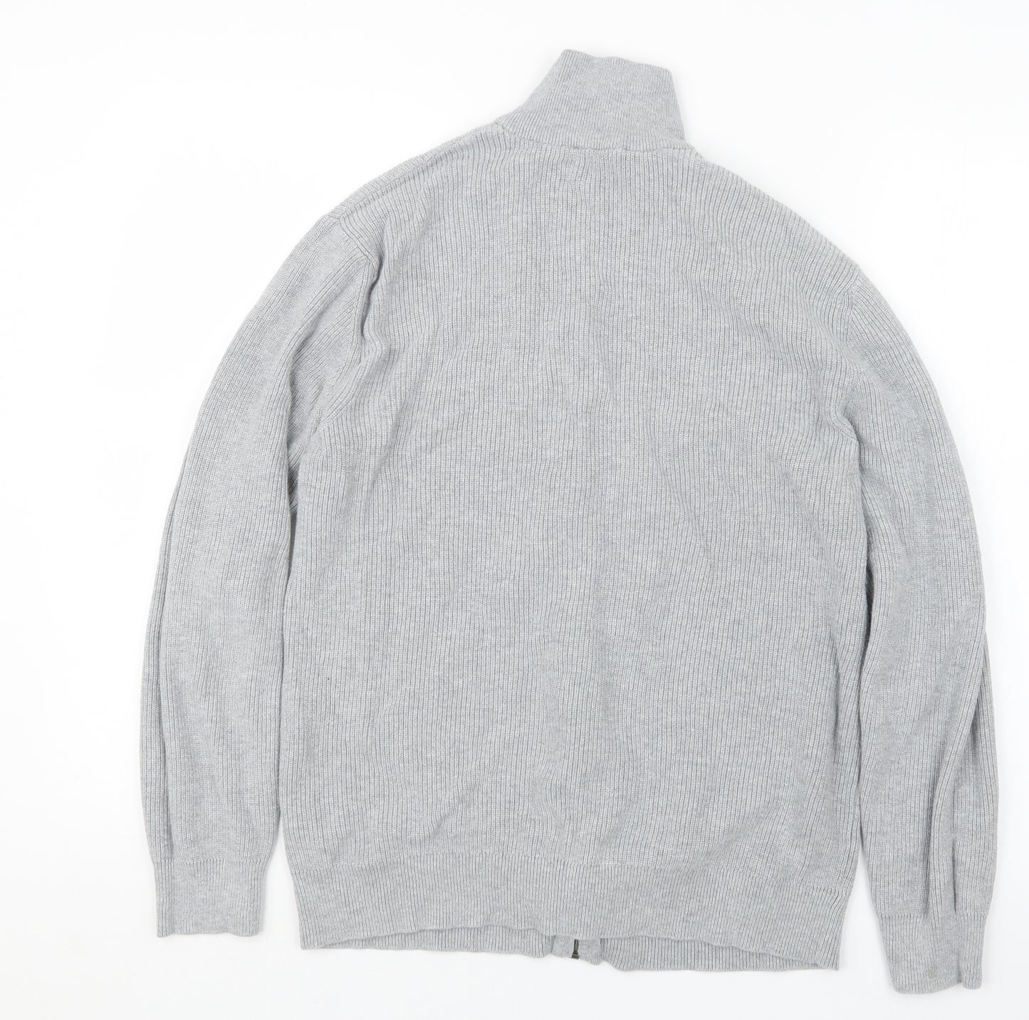 George Mens Grey  Knit Cardigan Jumper Size M