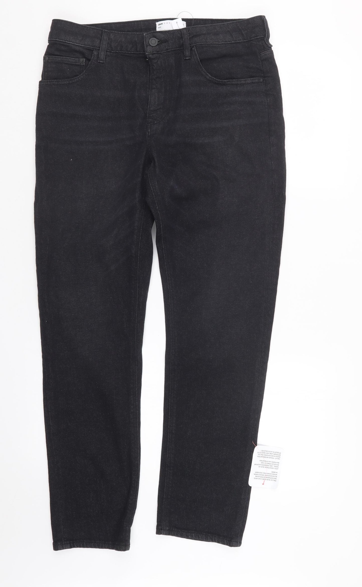 ASOS Mens Black  Denim Straight Jeans Size 32 in L29 in