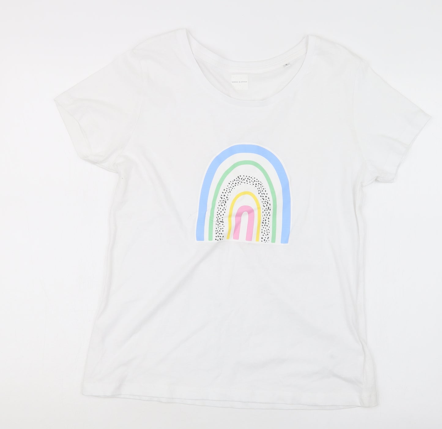 Noodle & Stitch Womens White   Basic T-Shirt Size M
