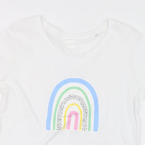 Noodle & Stitch Womens White   Basic T-Shirt Size M