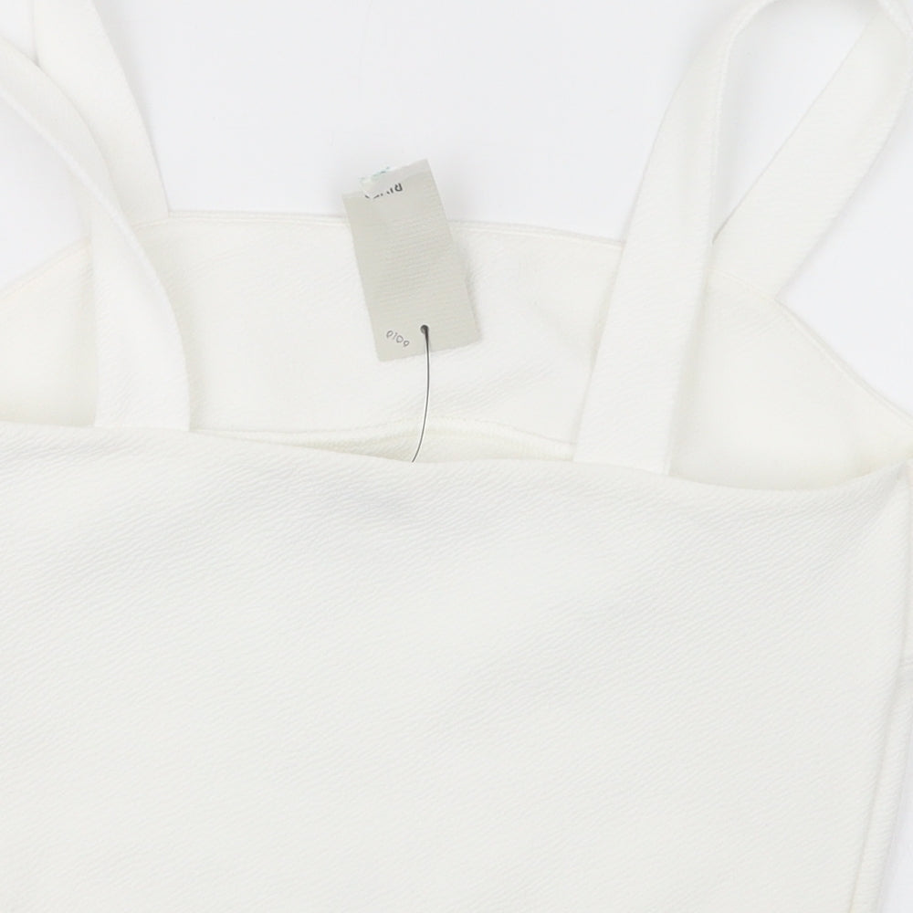 River Island Womens White   Cropped T-Shirt Size 10