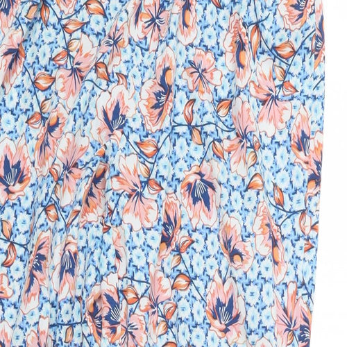 Peacocks Womens Blue Floral  Trousers  Size 12 L27 in