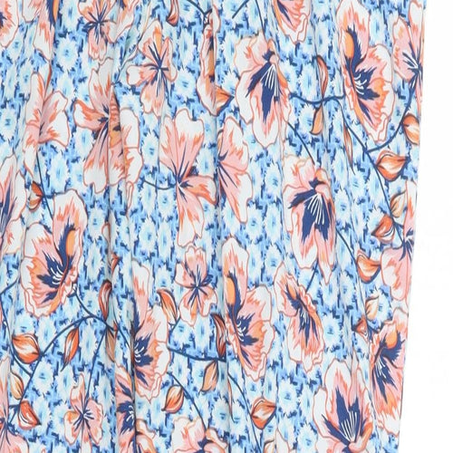 Peacocks Womens Blue Floral  Trousers  Size 12 L27 in