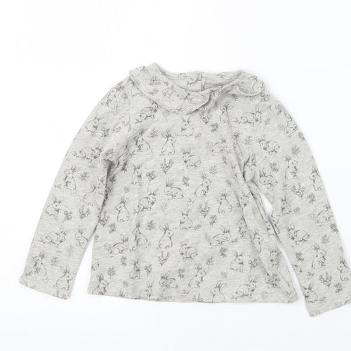 TU Girls Grey Geometric  Basic T-Shirt Size 9-12 Months