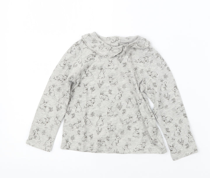 TU Girls Grey Geometric  Basic T-Shirt Size 9-12 Months