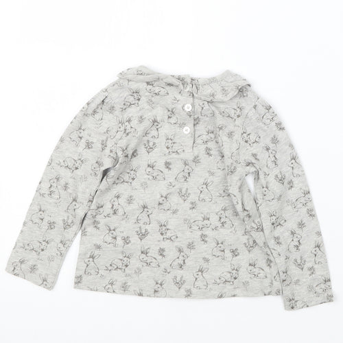 TU Girls Grey Geometric  Basic T-Shirt Size 9-12 Months