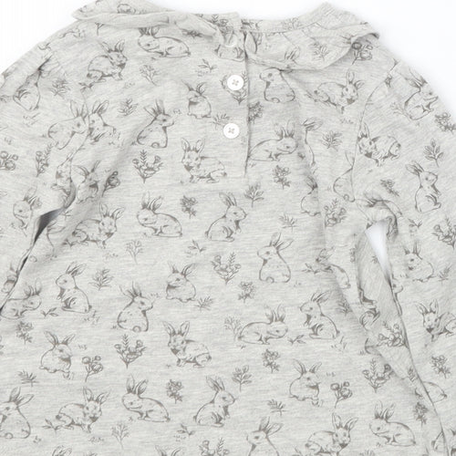 TU Girls Grey Geometric  Basic T-Shirt Size 9-12 Months