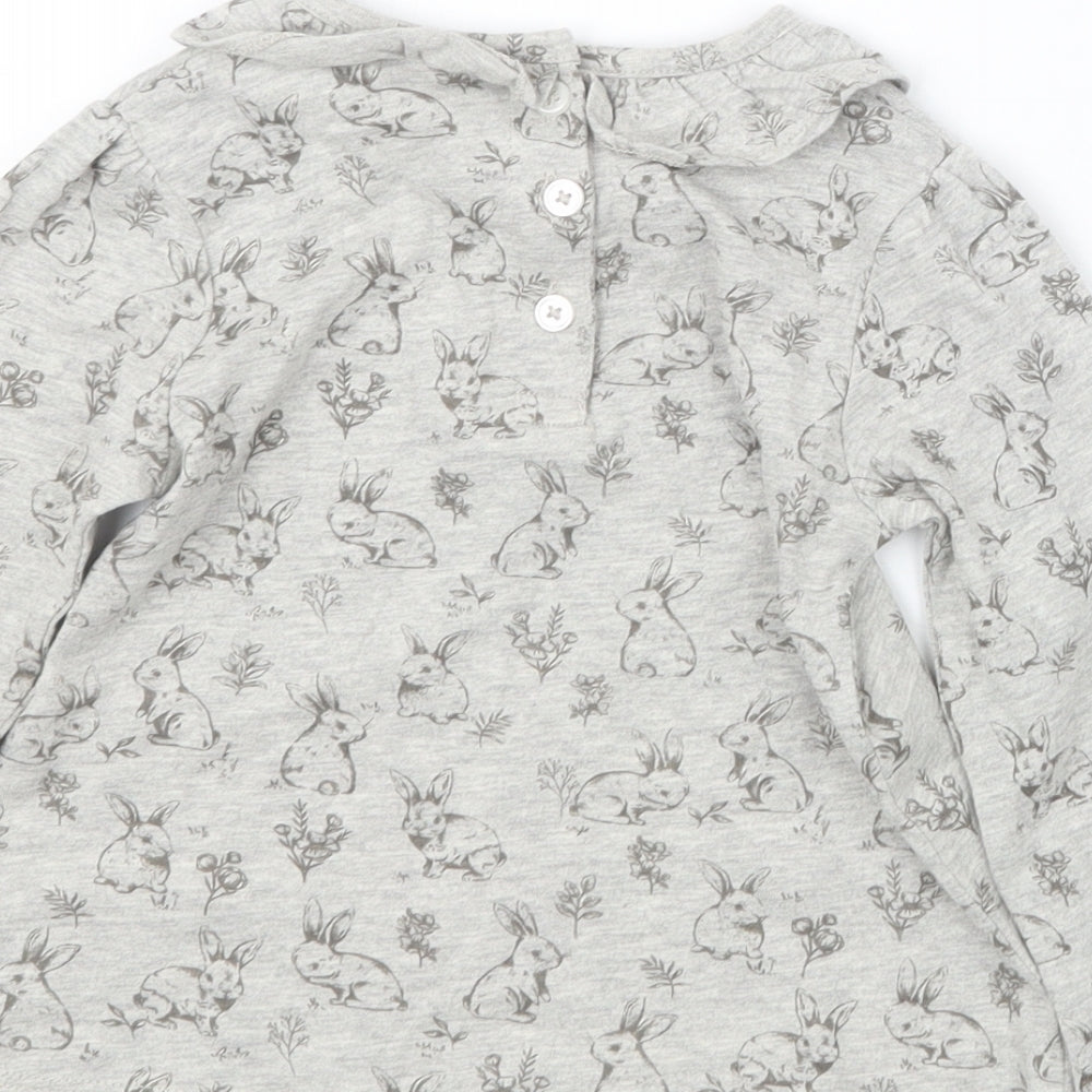 TU Girls Grey Geometric  Basic T-Shirt Size 9-12 Months