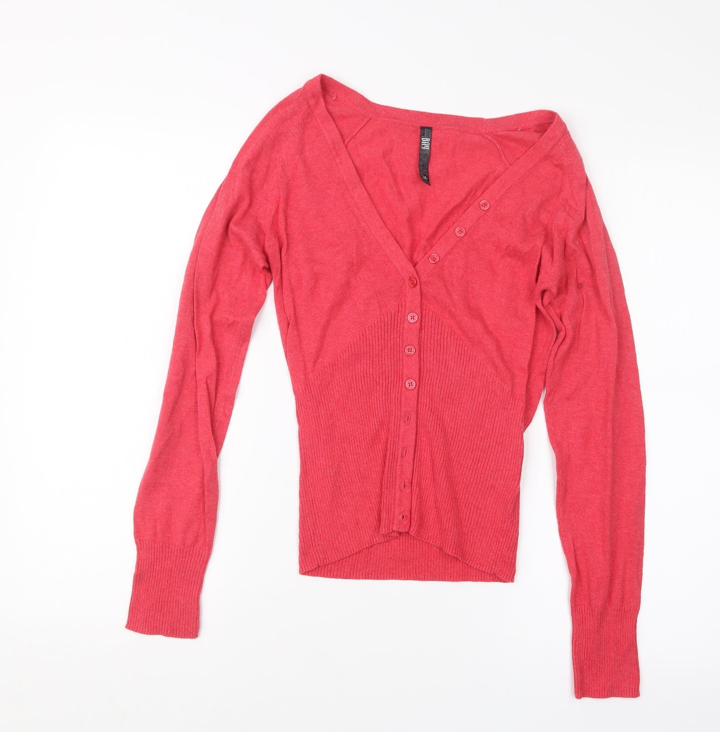 Bay Womens Pink  Knit Cardigan Jumper Size 10