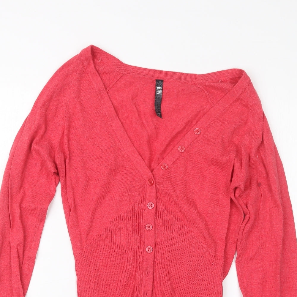 Bay Womens Pink  Knit Cardigan Jumper Size 10