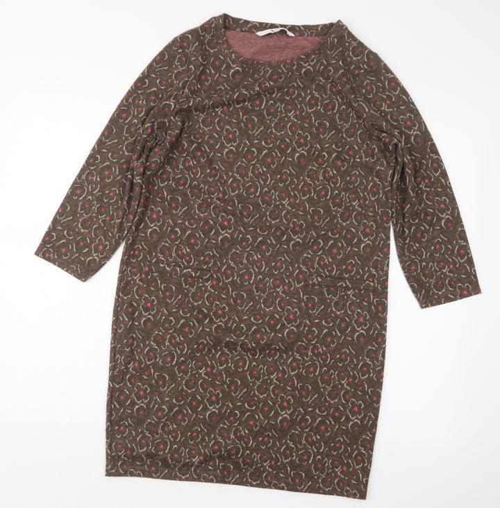 TU Womens Brown Geometric Jumper Dress Size 10