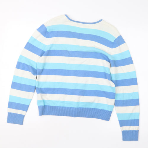 FABRIZIO  Womens Blue Striped  Pullover Jumper Size M