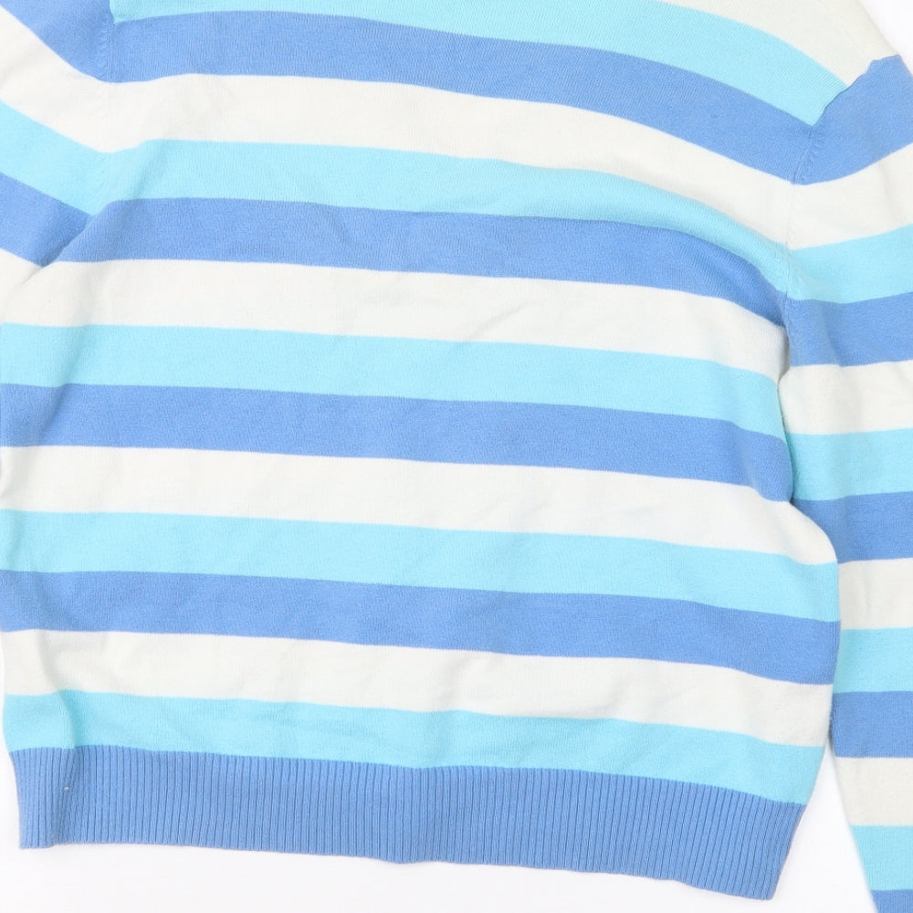 FABRIZIO  Womens Blue Striped  Pullover Jumper Size M