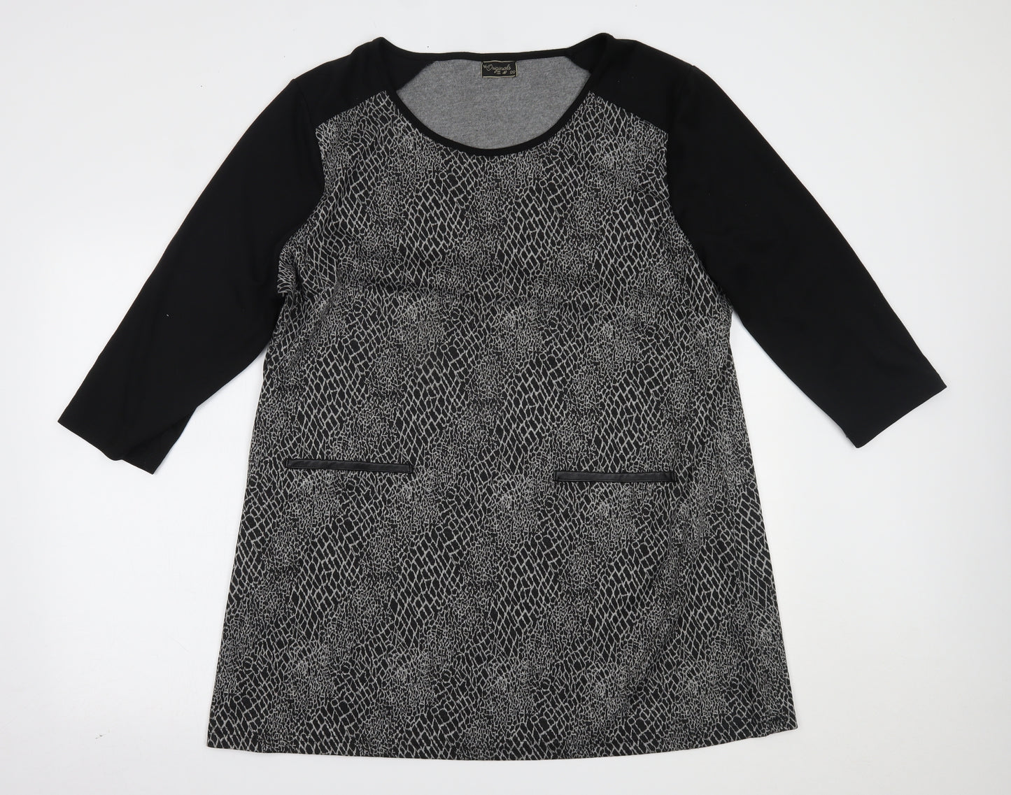 Originals Womens Grey Animal Print  T-Shirt Dress  Size 22