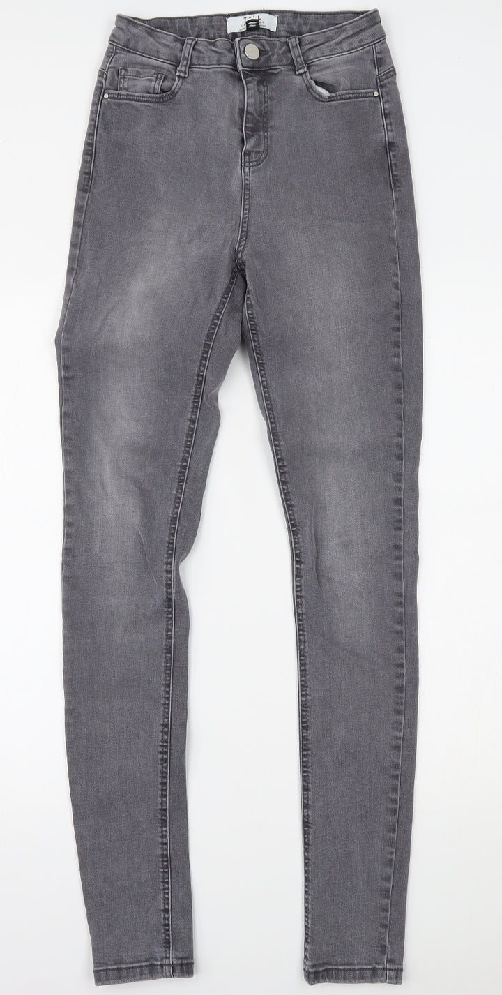 Dorothy Perkins Womens Grey Denim Skinny Jeans Size 8 L29 in