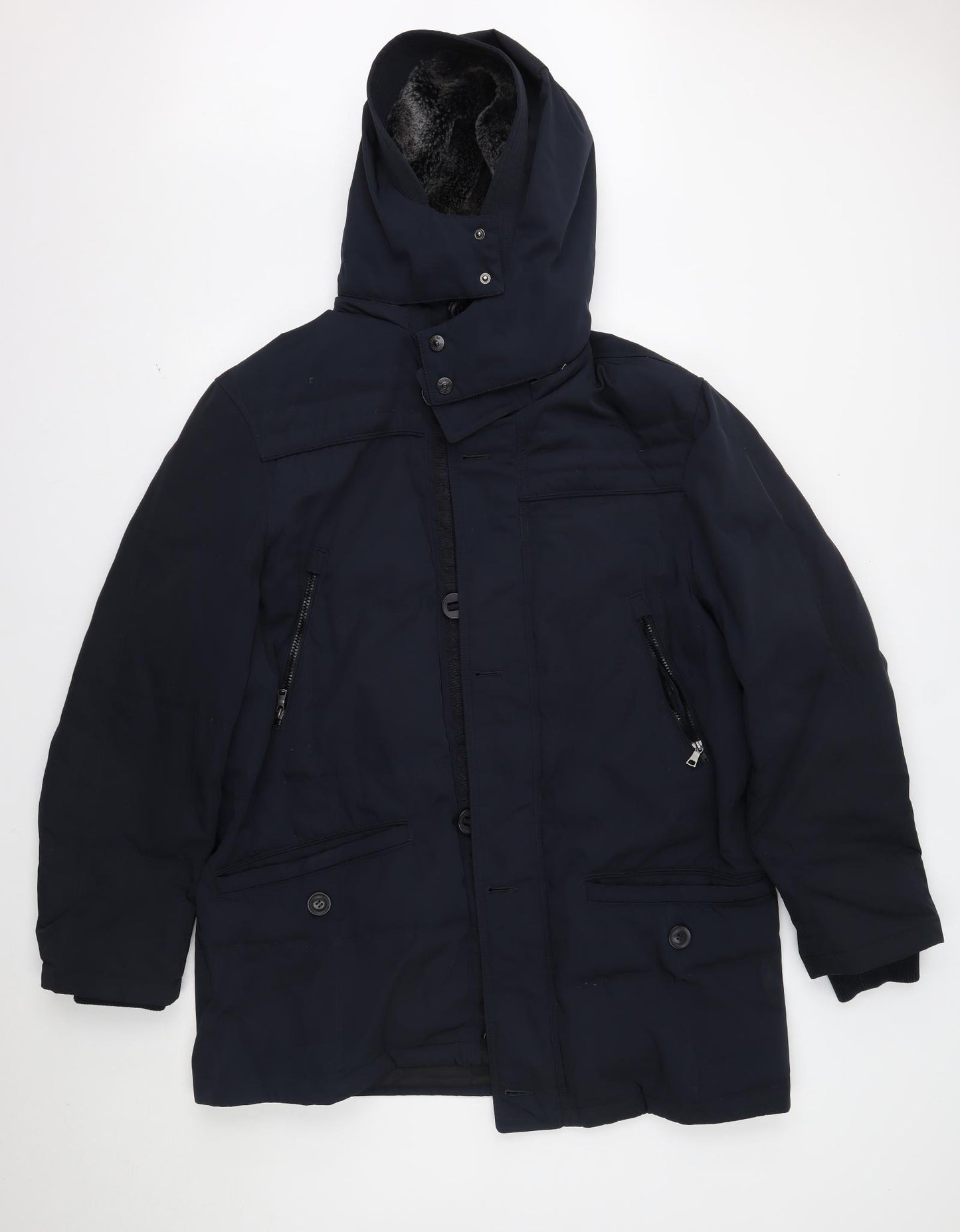 Marks and Spencer Mens Blue   Overcoat Coat Size XL