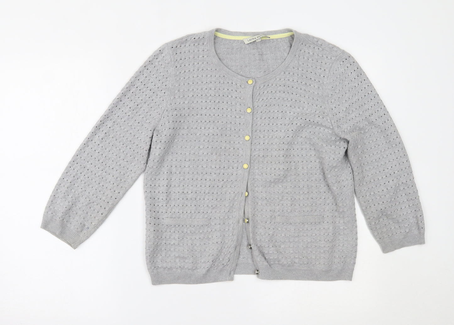 Laura Ashley Womens Grey   Cardigan Jumper Size 14