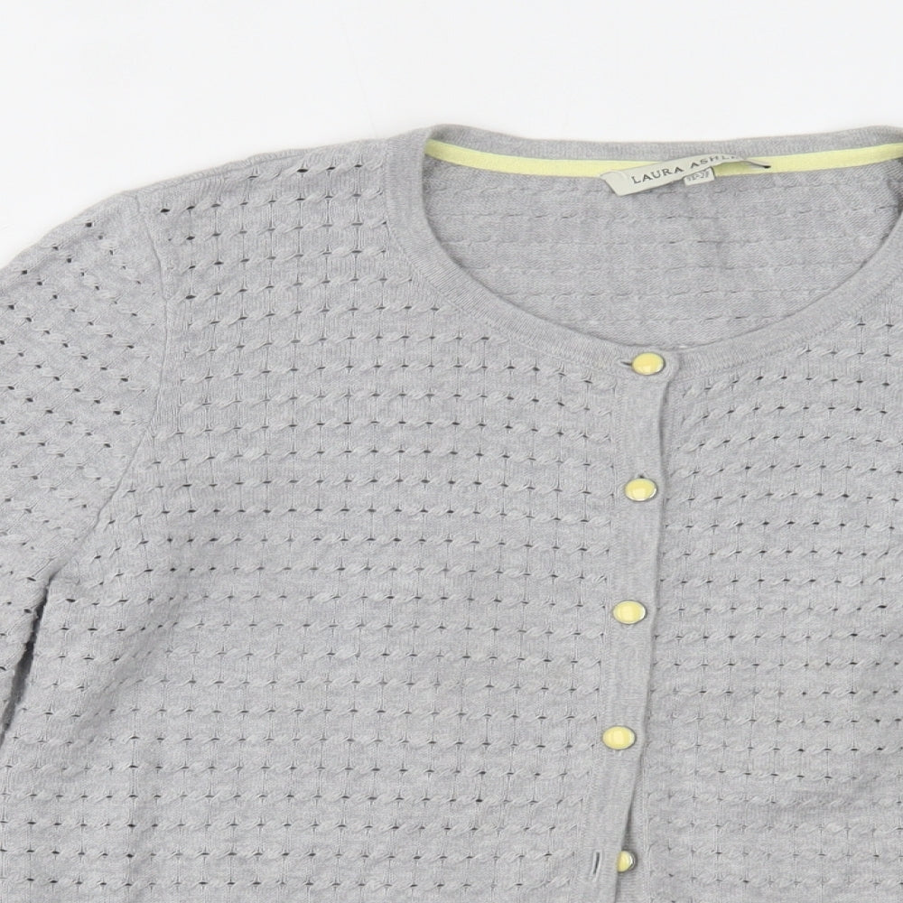 Laura Ashley Womens Grey   Cardigan Jumper Size 14