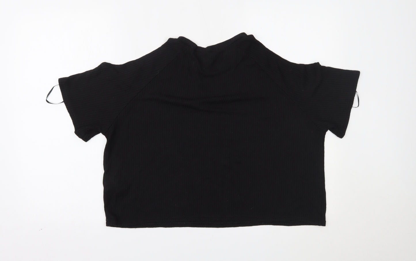 H&M Womens Black   Cropped T-Shirt Size L
