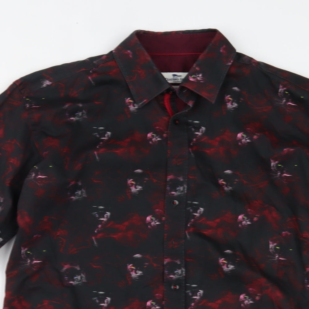 Claudio Lugli Mens Black    Button-Up Size L