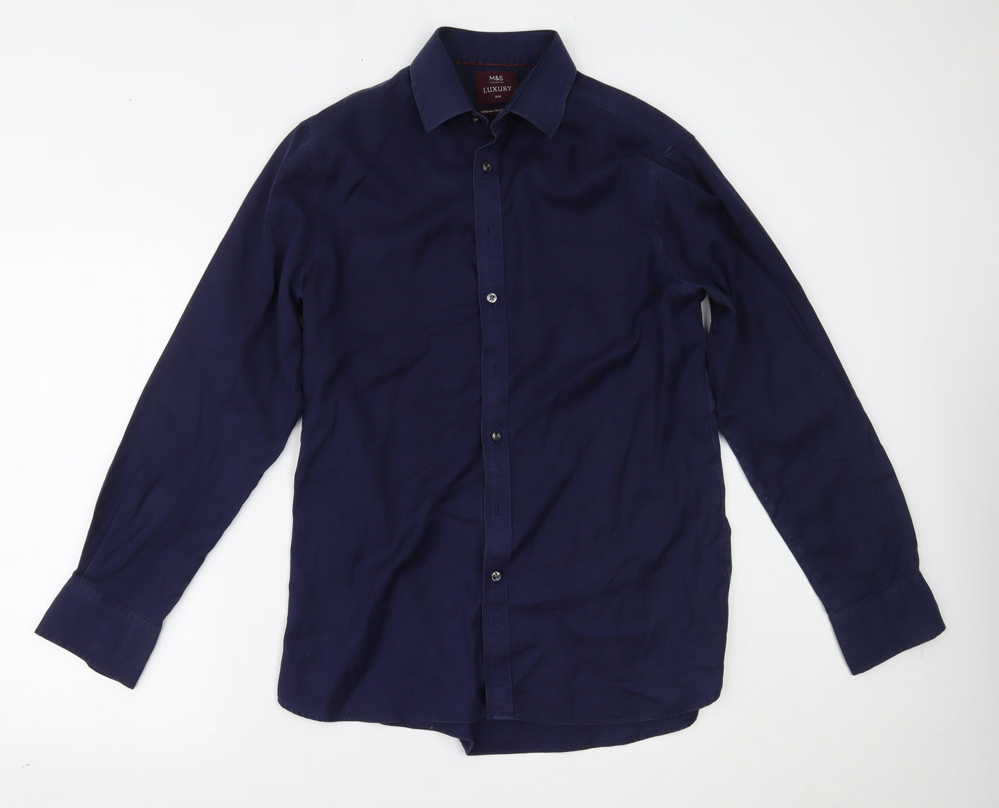 Marks and Spencer Mens Blue    Dress Shirt Size 16