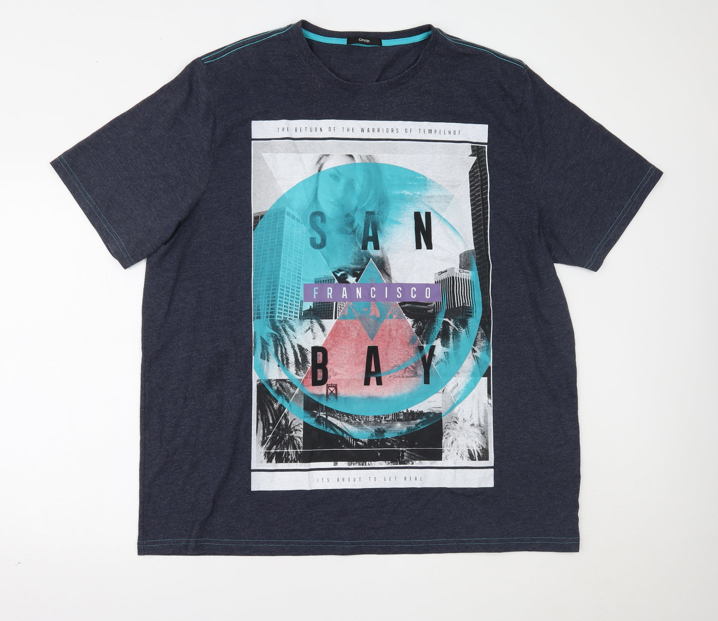 George Mens Blue    T-Shirt Size 3XL