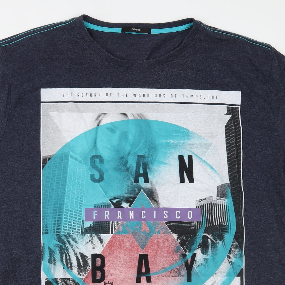 George Mens Blue    T-Shirt Size 3XL