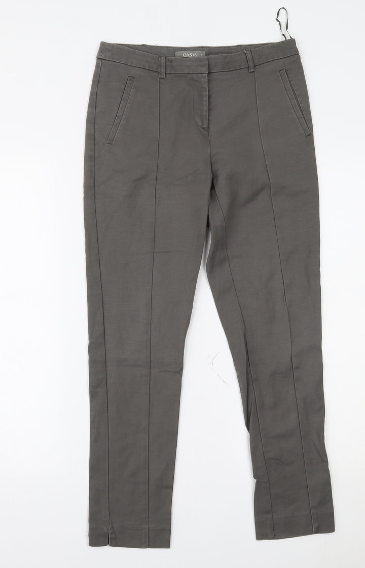 Oasis Womens Grey Trousers Size 8 L26 in