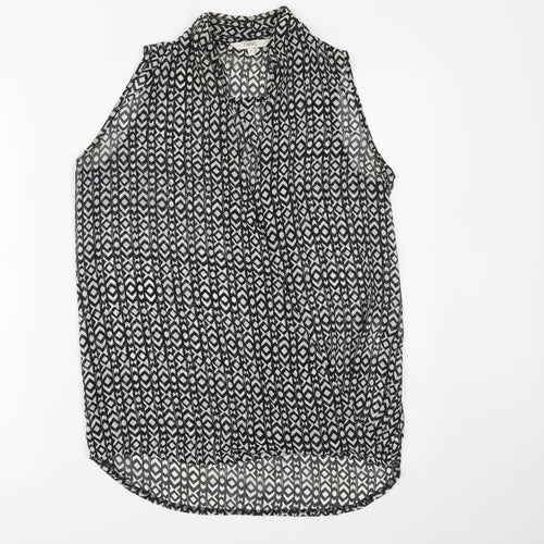 NEXT Womens Black Geometric  Basic Tank Size 6