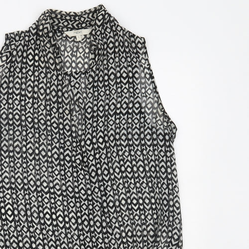 NEXT Womens Black Geometric  Basic Tank Size 6