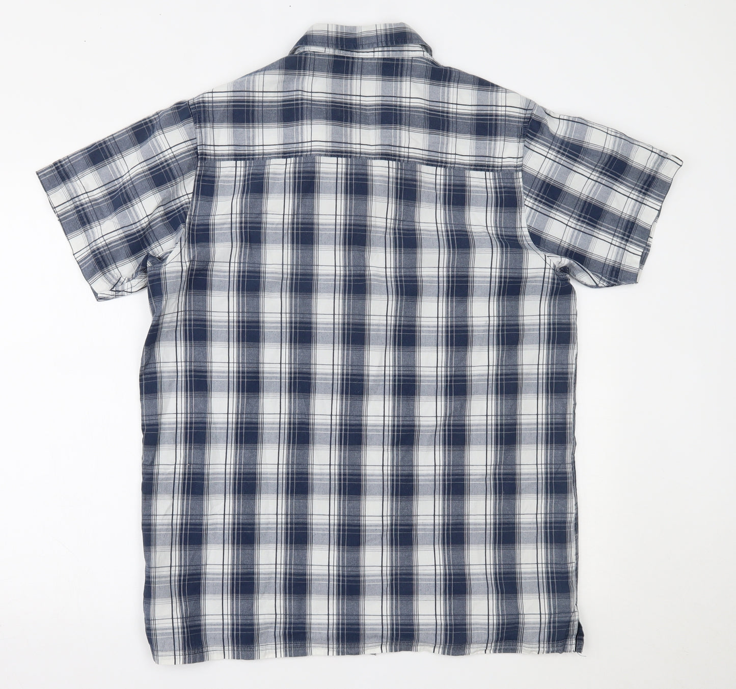 ACS Mens Blue Plaid   Button-Up Size L