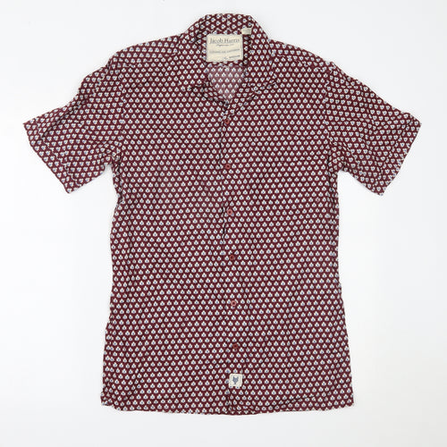 Jacob Harris Mens Red    Button-Up Size M