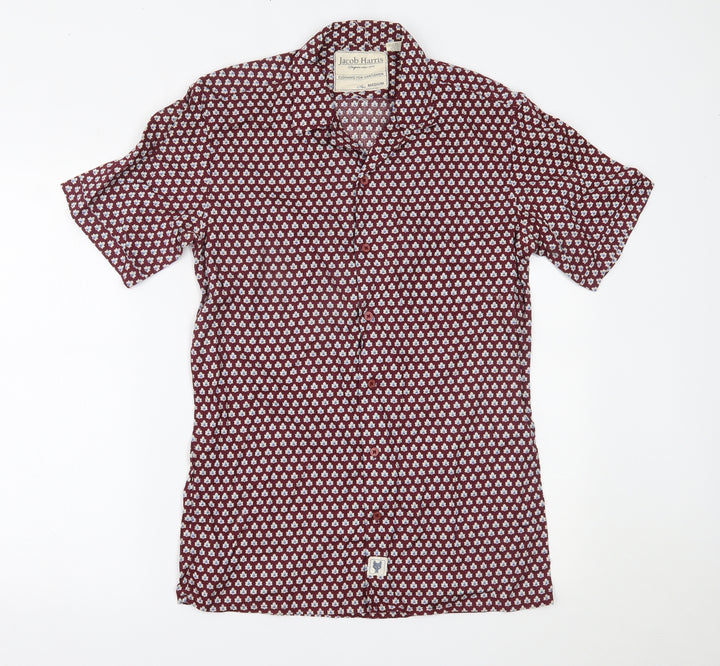Jacob Harris Mens Red    Button-Up Size M