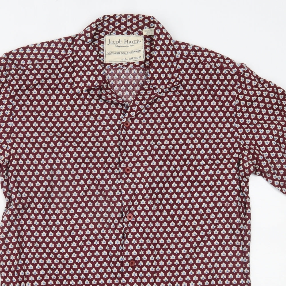 Jacob Harris Mens Red    Button-Up Size M