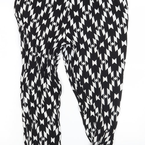 Simply Be Womens Black Argyle/Diamond  Jegging Leggings Size 14 L28 in