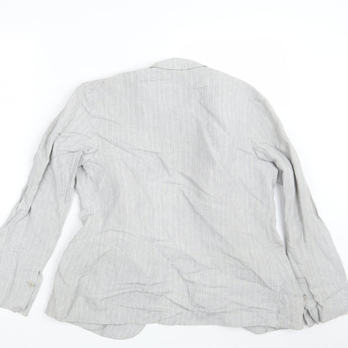 Liz Claiborne  Womens Grey Striped  Jacket Blazer Size 10