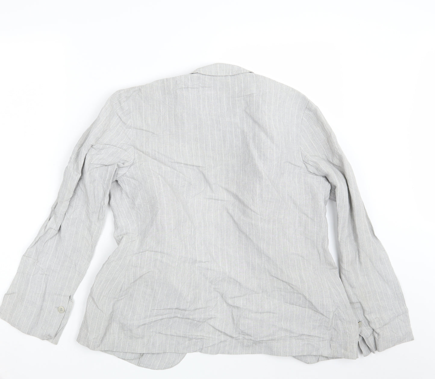 Liz Claiborne  Womens Grey Striped  Jacket Blazer Size 10
