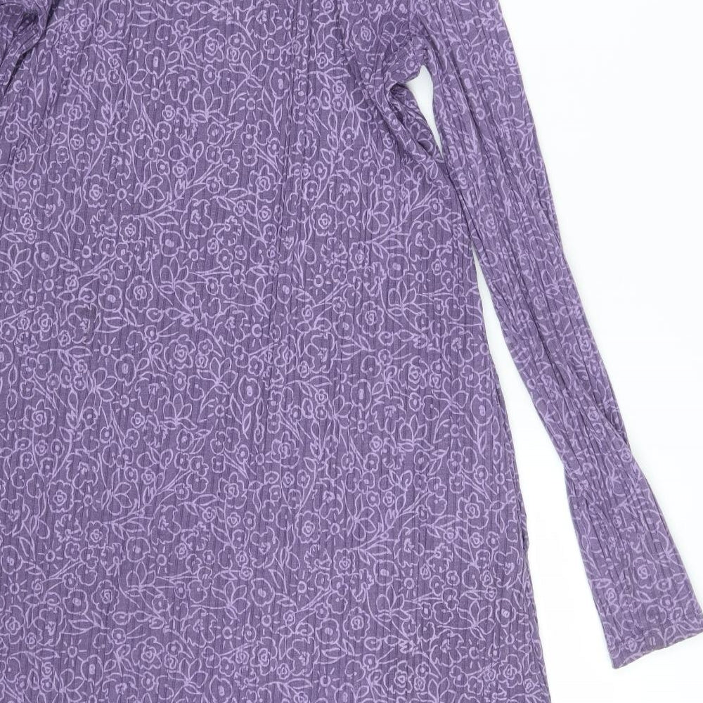 M&S Womens Purple Floral  A-Line  Size 12