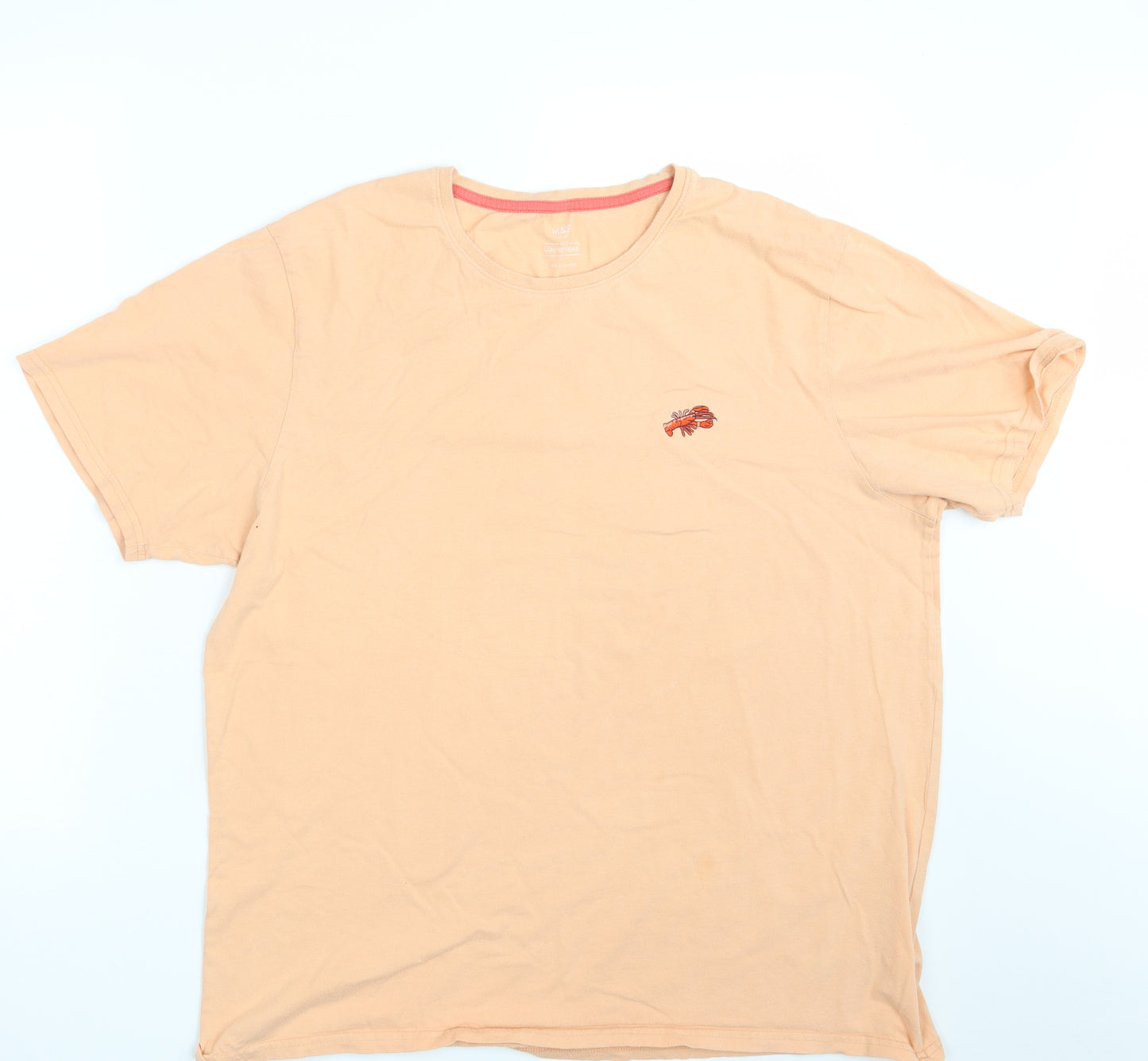 M&S Mens Orange    T-Shirt Size XL  - Lounge Wear